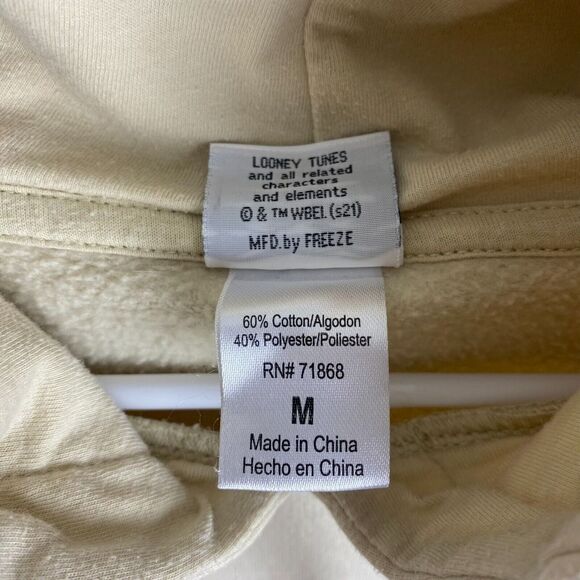 Looney Tunes Sweater Adult Medium Hooded Pocket Graphic Print Sweatshirt Casual - Picture 10 of 11